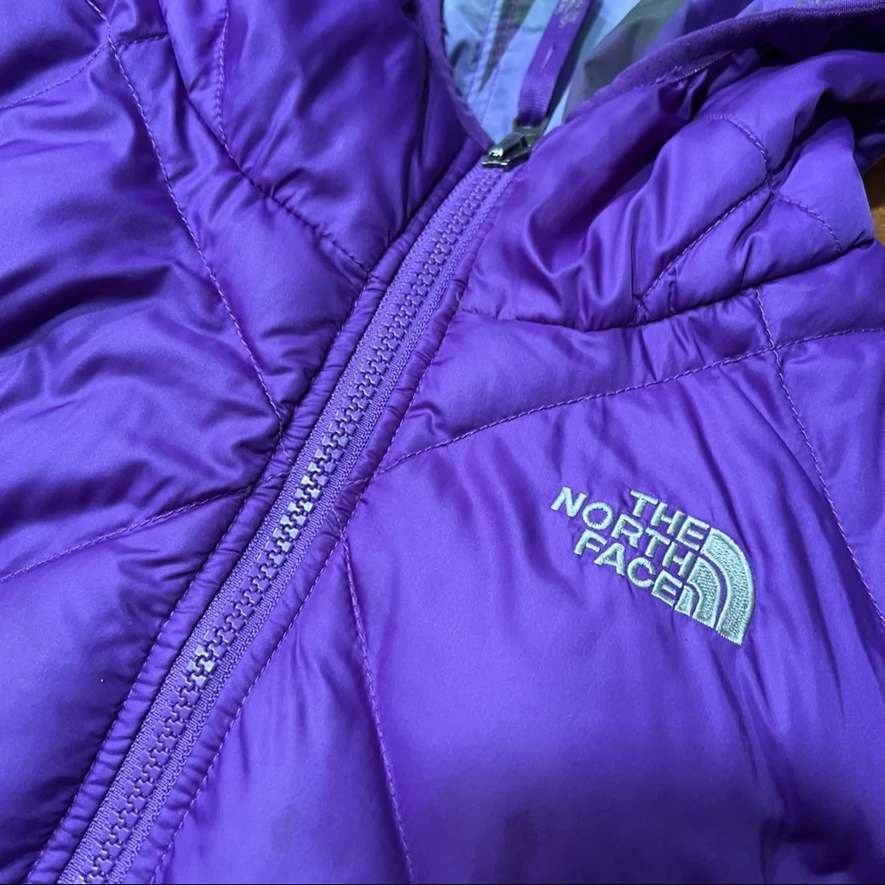 North Face 550 down hooded puffer jacket size L 14-16